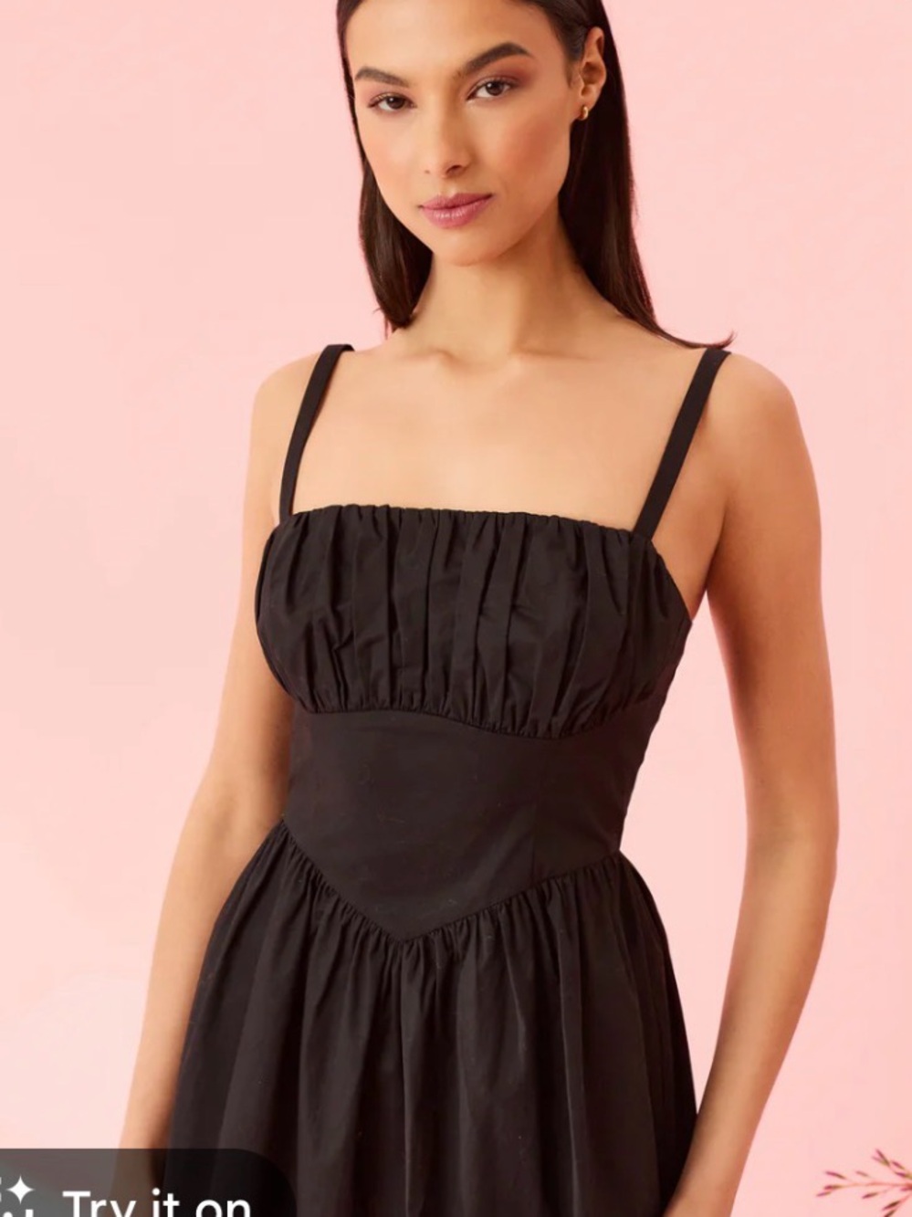 Zara Black Ruched Bodice Mini Dress